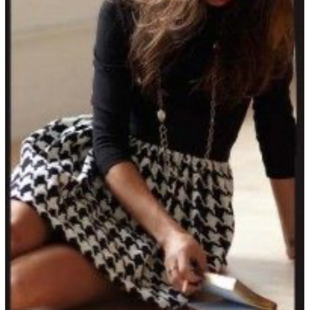 Ali Ro Turtleneck Houndstooth Dress